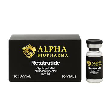 Retatrutide 10 mg kit of 10 vials Alpha BioPharma front view