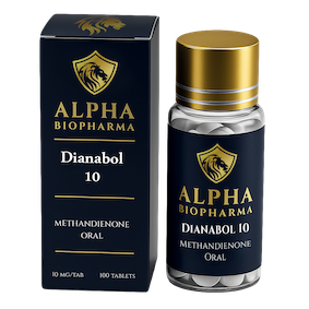 Dianabol doosje en potje van Alpha BioPharma voorkant